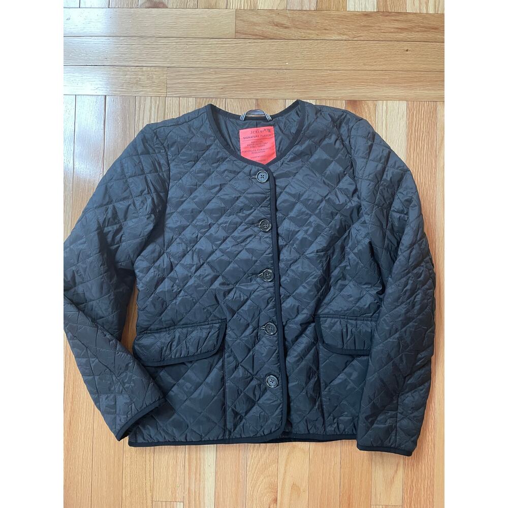 J.CREW Signature Puffer Quilted Lightweight Lady Jacket Primaloft sz 6‎ Black